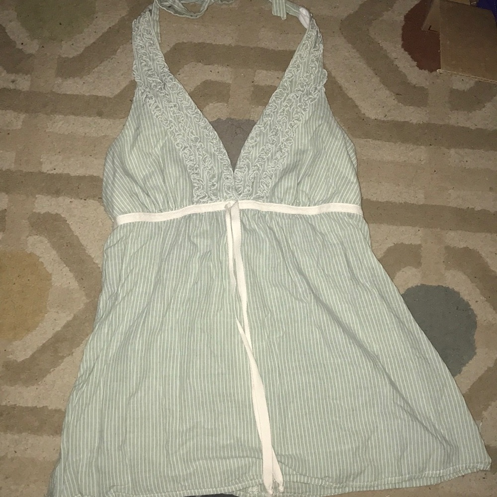 Light green and white halter